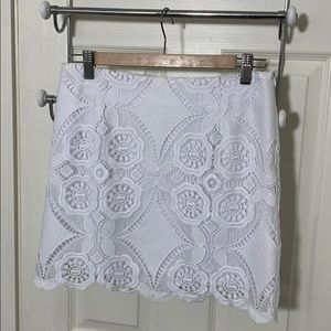 White crochet mini skirt